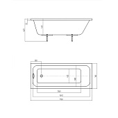  Ванна акриловая Мия 175х70 без каркаса Aquatek 