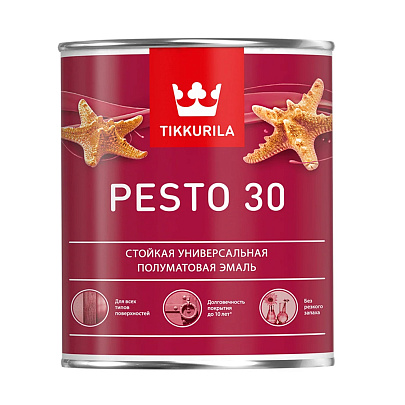 Эмаль полуматовая Tikkurila PESTO 30 База A 0,9л Эмаль полуматовая Tikkurila PESTO 30 База A 0,9л