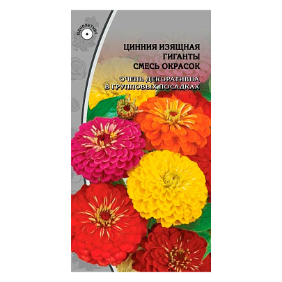 Цинния Гиганты смесь окрасок , ВХ Цинния Гиганты смесь окрасок , ВХ