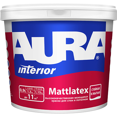 В/Д краска моющаяся (TR) AURA MATTLATEX 0,9л В/Д краска моющаяся (TR) AURA MATTLATEX 0,9л