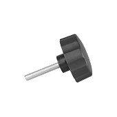  Ручка-барашек с резьбовым штифтом D50 М6x30, пластик, чёрный, 1шт 