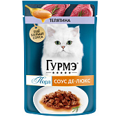 Влажный корм Гурмэ Перл для кошек СоусДеЛюкс Телятина 75г Влажный корм Гурмэ Перл для кошек СоусДеЛюкс Телятина 75г