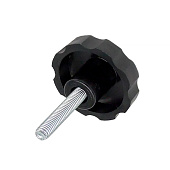  Ручка-барашек с резьбовым штифтом D50 М6x50, пластик, чёрный, 1шт 