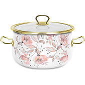  Кастрюля OMS collection Розовые цветы 6,5 л 1003-PF-24-Gd 