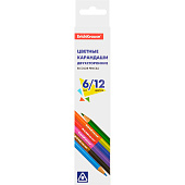 Карандаши цветные двухсторонние 6шт. 12цв ErichKrause Basic Bicolor трехгранные 50530 Карандаши цветные двухсторонние 6шт. 12цв ErichKrause Basic Bicolor трехгранные 50530