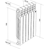 Радиатор биметаллический Royal Thermo Revolution Bimetall 500 12 секц Радиатор биметаллический Royal Thermo Revolution Bimetall 500 12 секц