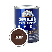 Эмаль по ржав. 3в1 коричневая RAL 8017 Эксперт 0,8кг Эмаль по ржав. 3в1 коричневая RAL 8017 Эксперт 0,8кг