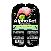  Влажный корм для собак с чувствительным пищеварением AlphaPet Superpremium, 100 г, кролик, яблоко, соус 