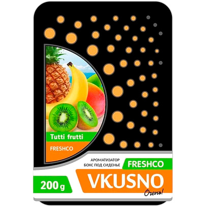 Ароматизатор под сиденье Freshco VKUSNO Тутти-фрутти Ароматизатор под сиденье Freshco VKUSNO Тутти-фрутти