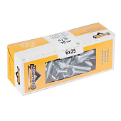  Болт мебельн.с усом DIN 607  6x25 (белый цинк 70 шт) 