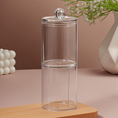 Органайзер для ватных дисков и палочек, 2 секции, с крышкой, d 6,7х19 см, 4688771 Органайзер для ватных дисков и палочек, 2 секции, с крышкой, d 6,7х19 см, 4688771