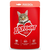 Влажный корм для кошек DARLING Лосось в подливе 75г Влажный корм для кошек DARLING Лосось в подливе 75г