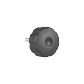 Ручка-барашек с резьбовым штифтом D50 М6x30, пластик, чёрный, 1шт Ручка-барашек с резьбовым штифтом D50 М6x30, пластик, чёрный, 1шт