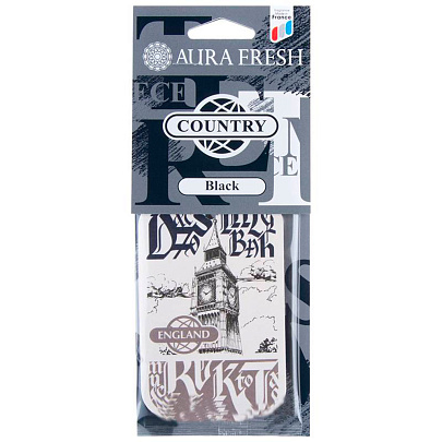 Ароматизатор подвесной картон AURA FRESH COUNTRY Black Ароматизатор подвесной картон AURA FRESH COUNTRY Black