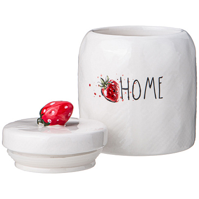 Банка с крышкой Strawberry 800мл 12х16см микс 368-527 Банка с крышкой Strawberry 800мл 12х16см микс 368-527
