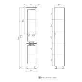  Пенал Lago 35 напольный белый/дуб сонома Equil 