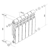 Радиатор алюминиевый Royal Thermo Revolution А 350 8 секц Радиатор алюминиевый Royal Thermo Revolution А 350 8 секц
