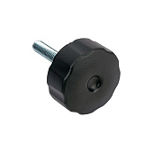 Ручка-барашек с резьбовым штифтом D42 М8x35, пластик, чёрный, 1шт Ручка-барашек с резьбовым штифтом D42 М8x35, пластик, чёрный, 1шт
