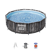 Бассейн каркасный Bestway Steel Pro Max 366х100см, 9150л, ф-насос, лестница, чехол, совместим с картртиджем 58094(ll) арт.5614X Бассейн каркасный Bestway Steel Pro Max 366х100см, 9150л, ф-насос, лестница, чехол, совместим с картртиджем 58094(ll) арт.5614X