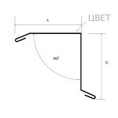 Планка торцевая обычная 0,4х95х120 L=2м RAL 6005 Зеленый мох Планка торцевая обычная 0,4х95х120 L=2м RAL 6005 Зеленый мох