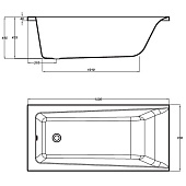  Ванна акриловая Lorena 150x70х43,5 без каркаса Cersanit 