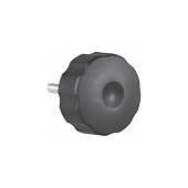  Ручка-барашек с резьбовым штифтом D40 М6x20, пластик, чёрный, 1шт 