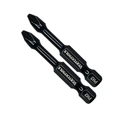 Биты PH2 50мм, хвостовик Е1/4", 2шт, Vertextools Биты PH2 50мм, хвостовик Е1/4", 2шт, Vertextools
