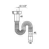 Гофросифон WIRQUIN 1 1/2"х40/50 800мм 30717993 Гофросифон WIRQUIN 1 1/2"х40/50 800мм 30717993