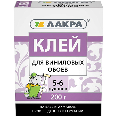 Клей для виниловых обоев Лакра 0,2 кг Клей для виниловых обоев Лакра 0,2 кг