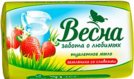 Мыло туалетное Весна Земляника со сливками, 90 г Мыло туалетное Весна Земляника со сливками, 90 г