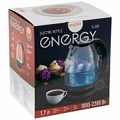 Чайник Energy E-250 черный 2200Вт, 1.7л, диск, стекло/пластик, внутренняя подсветка Чайник Energy E-250 черный 2200Вт, 1.7л, диск, стекло/пластик, внутренняя подсветка