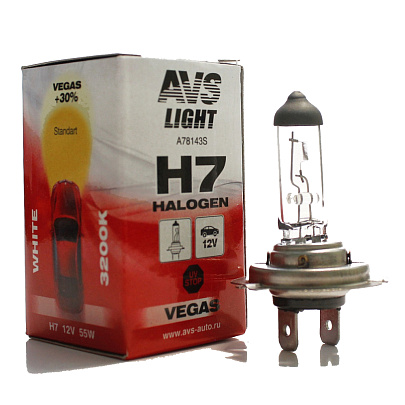 Автолампа галогенная AVS Vegas H7.12V.55W.1шт. Автолампа галогенная AVS Vegas H7.12V.55W.1шт.