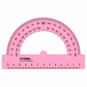  Транспортир 12см 180" НЕОН Cristal проз. 4цв. (20/100) /ТР310/ 