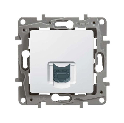 Механизм розетки RJ45 СП Etika бел. Leg Механизм розетки RJ45 СП Etika бел. Leg