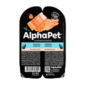  Влажный корм для кошек AlphaPet Superpremium 80 г, паштет лосось, 211014 