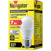 Лампа LED 7Вт Е27, шар, 4000К нейтр. бел. Navigator Лампа LED 7Вт Е27, шар, 4000К нейтр. бел. Navigator