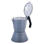 Кофеварка гейзерная 450мл (9 порций) из алюминия 2518GR Кофеварка гейзерная 450мл (9 порций) из алюминия 2518GR