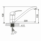Смеситель для кухни Этюд с длинным изливом d35 G062110 Gota Rocio Смеситель для кухни Этюд с длинным изливом d35 G062110 Gota Rocio