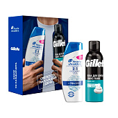 Подарочный набор HS Шамп против перхоти 2в1 ОснУход 200мл+GILLETTE SERIES Пена для бритья успокаивающая 200мл Подарочный набор HS Шамп против перхоти 2в1 ОснУход 200мл+GILLETTE SERIES Пена для бритья успокаивающая 200мл