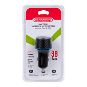  Зарядное устройство (адаптер) 12/24V 38W USB (QC 3.0) Type-C (PD) SKYWAY черный 