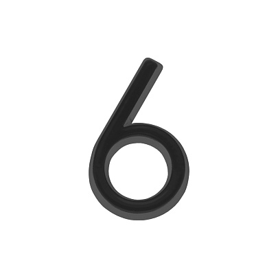 Номер дверной "6" черный, пластик, 50мм, FUARO Номер дверной "6" черный, пластик, 50мм, FUARO