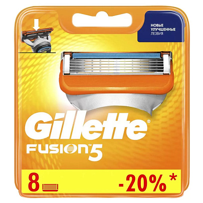 Сменные кассеты для бритья GILLETTE FUSION 8шт Сменные кассеты для бритья GILLETTE FUSION 8шт