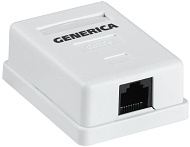 Розетка компьютерная 1-м ОП RJ45 5E UTP GENERICA, белый Розетка компьютерная 1-м ОП RJ45 5E UTP GENERICA, белый