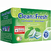  Таблетки для очистки посудомоечных машин Clean&Fresh, 15 таб. 