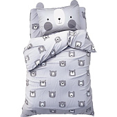  Комплект постельного белья Этель 1,5 сп Gray bear  100% хл, бязь 6480767 