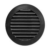  Решетка вентиляционная круглая с сеткой с фланцем d100 графит 
