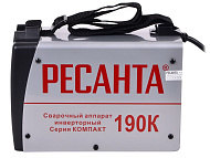 Сварочный аппарат инверторный РЕСАНТА САИ 190К(компакт), 10-190 А, d электрода 2-5мм Сварочный аппарат инверторный РЕСАНТА САИ 190К(компакт), 10-190 А, d электрода 2-5мм