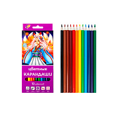 Карандаши цветные 12 шт. Аниме, шестигранные, 33с 2217-08 Карандаши цветные 12 шт. Аниме, шестигранные, 33с 2217-08