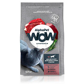  Сухой корм для кошек AlphaPet WOW Superpremium 750г (110000) говядина и печень 